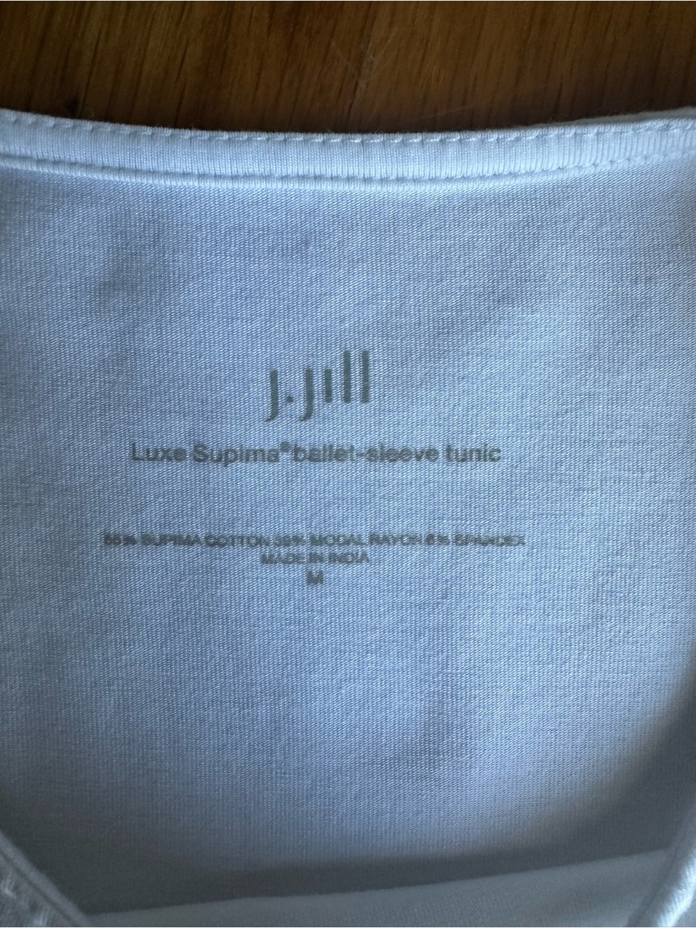 J. Jill Women’s Luxe Supima Ballet Sleeve Tunic Top White Size Medium Split Side - Picture 4 of 9